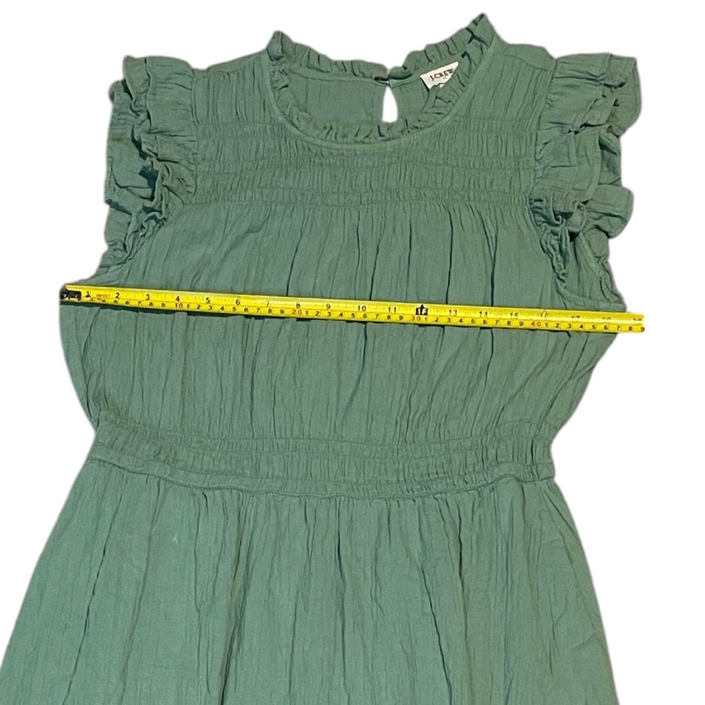 J.CREW Gauze Cottagecore Smocked Feminine sea green Woman’s Dress - Picture 3 of 4